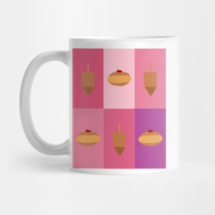 D&amp;D - Doughnuts and Dreidels Pink Grid Mug